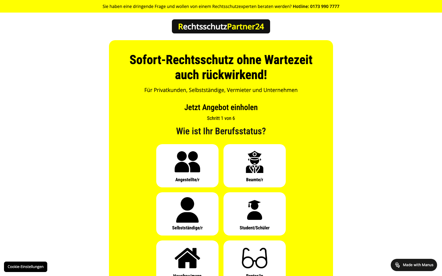 Live-Vorschau der Website RechtsschutzPartner24